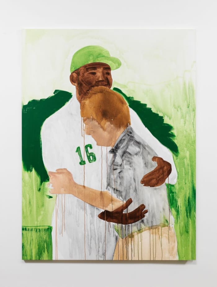 In "Hush Now ... You Won ... " caddie Carl Jackson displays compassion as he consoles a sobbing Ben Crenshaw after holing his final putt to win the 1995 Masters.